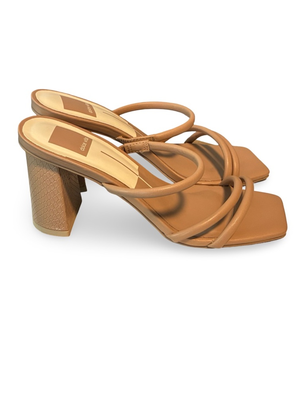Dolce Vita Cognac Strappy Block Heel Mule